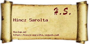 Hincz Sarolta névjegykártya